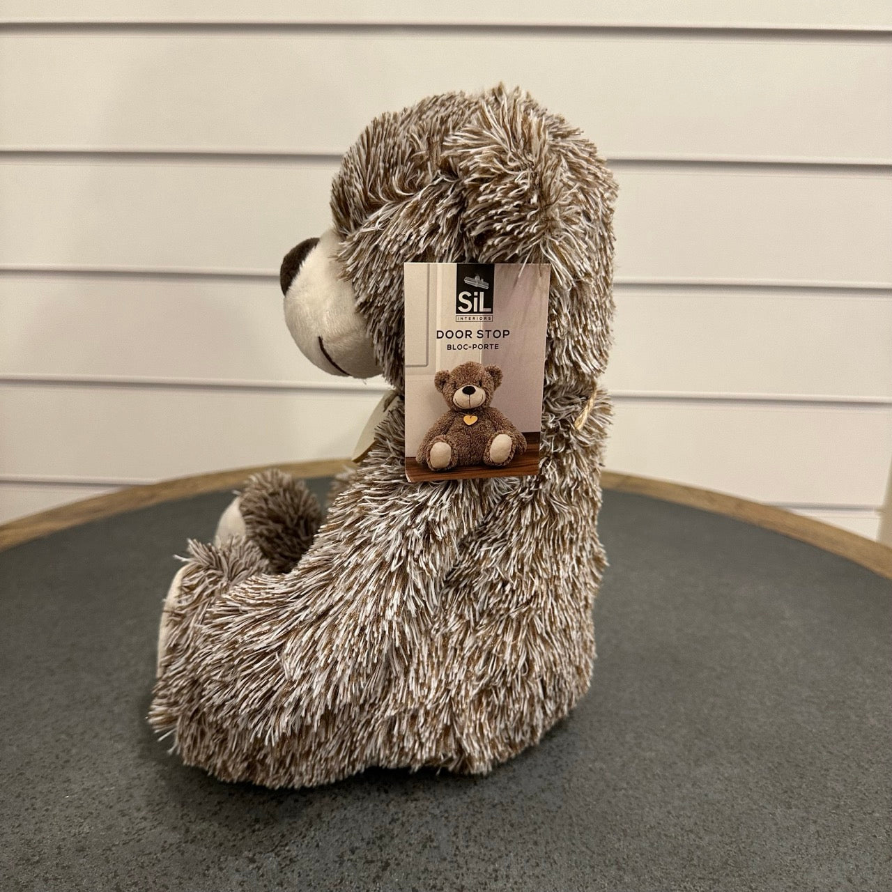 Teddy beardoor stop - light brown and grey