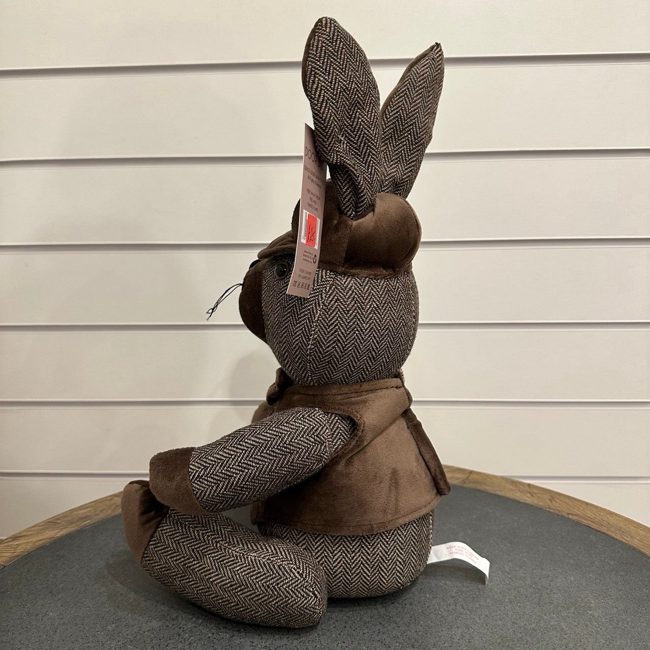 Rabbit doorstop - Brown tweed