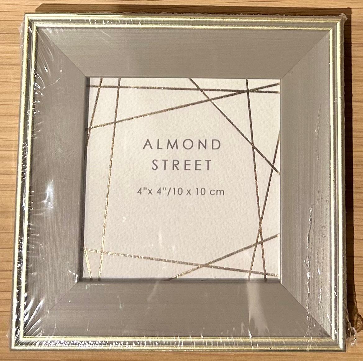 Almond Street 4" x 4" Photo Frame - Grey with White Edge