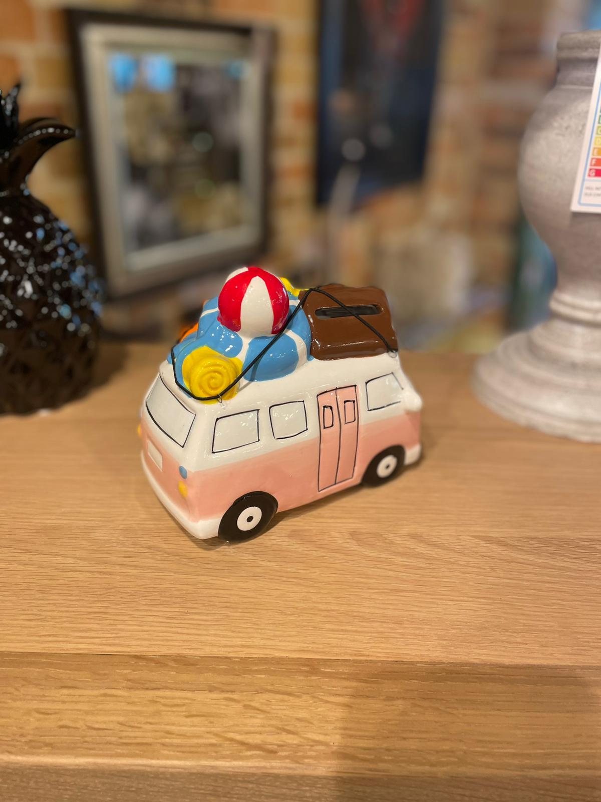 Pink Caravan Money Box