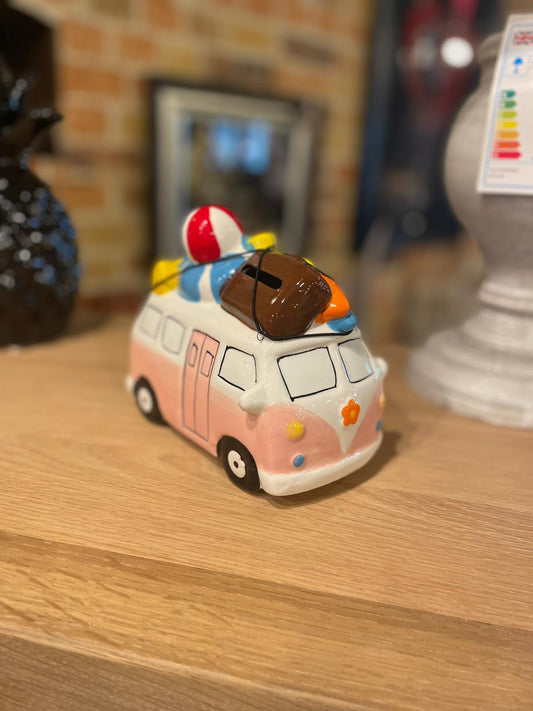 Pink Caravan Money Box