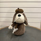 Dogdoor stop with hat and scarf - light brown, espresso and white