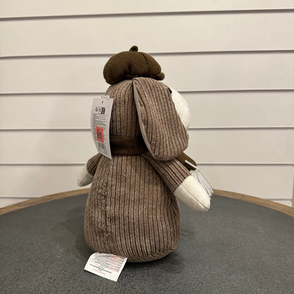 Dogdoor stop with hat and scarf - light brown, espresso and white