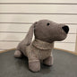 Sausage dogdoor stop - grey corduroy with grey wooly jumper