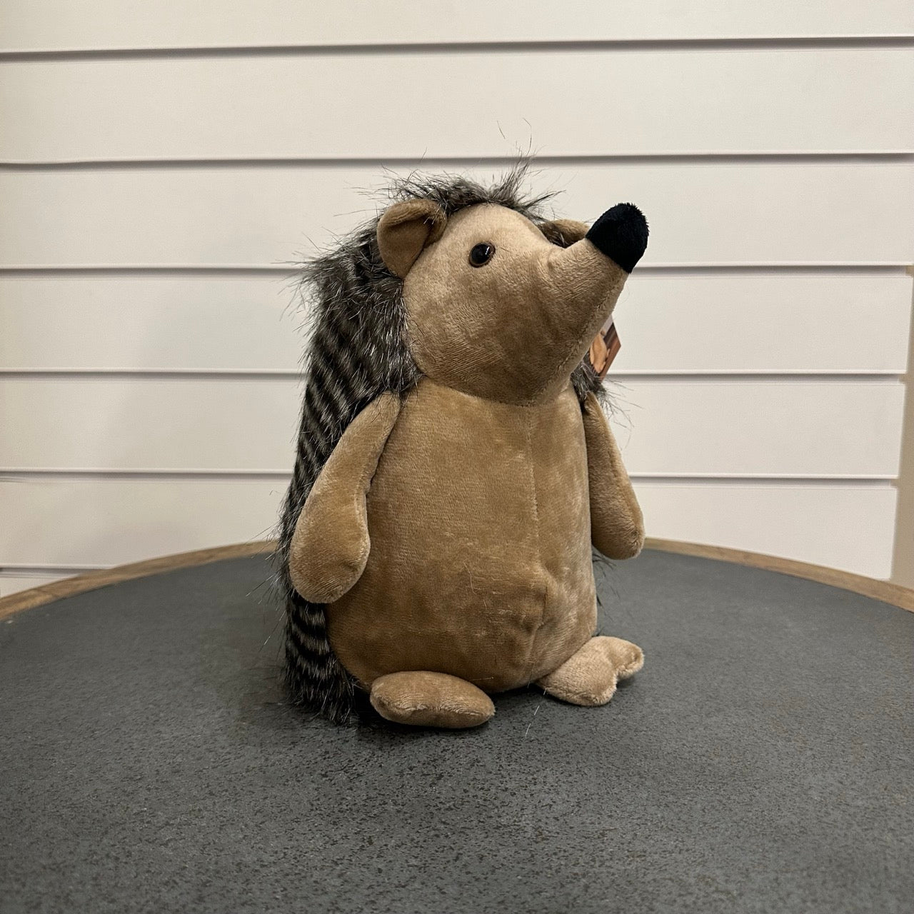 Hedgehog doorstop - brown with grey stripes