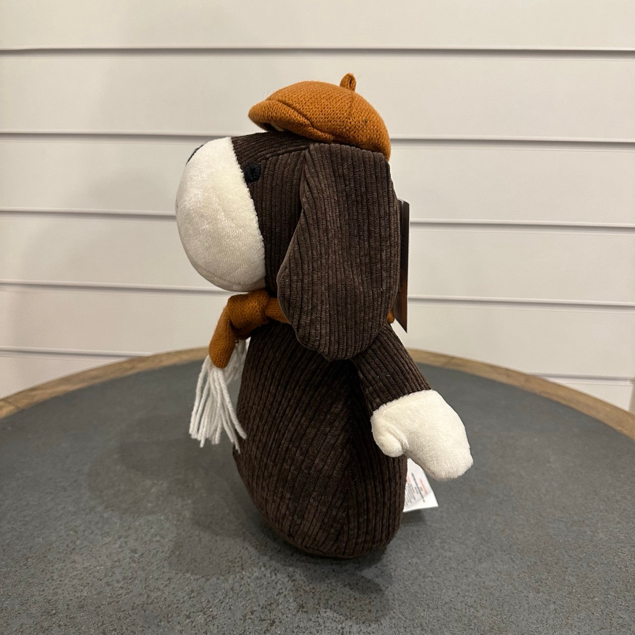 Dog doorstop - dark brown and tan