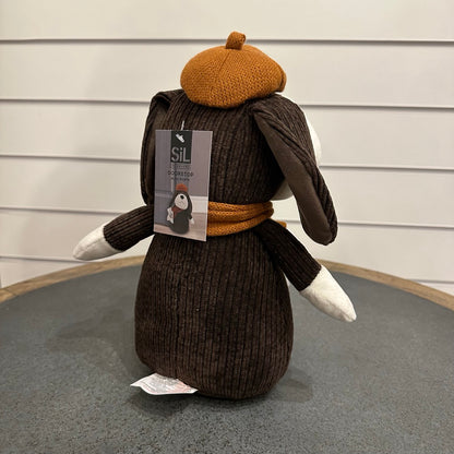 Dog doorstop - dark brown and tan