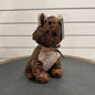 Cat doorstop - brown leather and wool