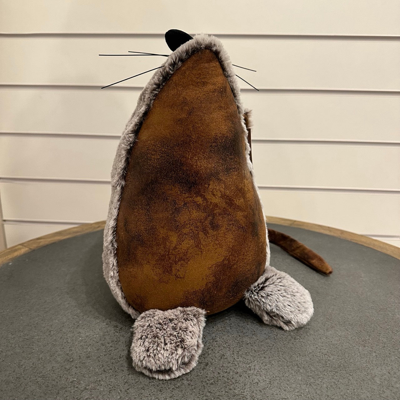 Mouse doorstop - dark brown and grey