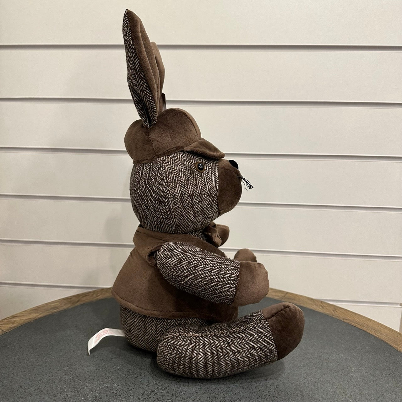 Rabbit doorstop - Brown tweed