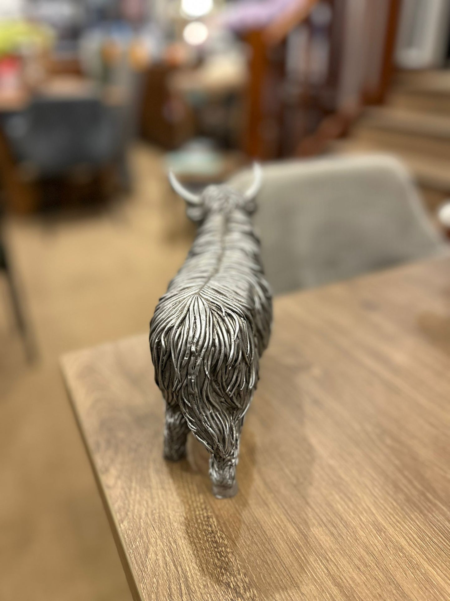 Silver Highland Cow Ornament