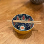 Yellow Patterned Bowl With Chop Sticks
