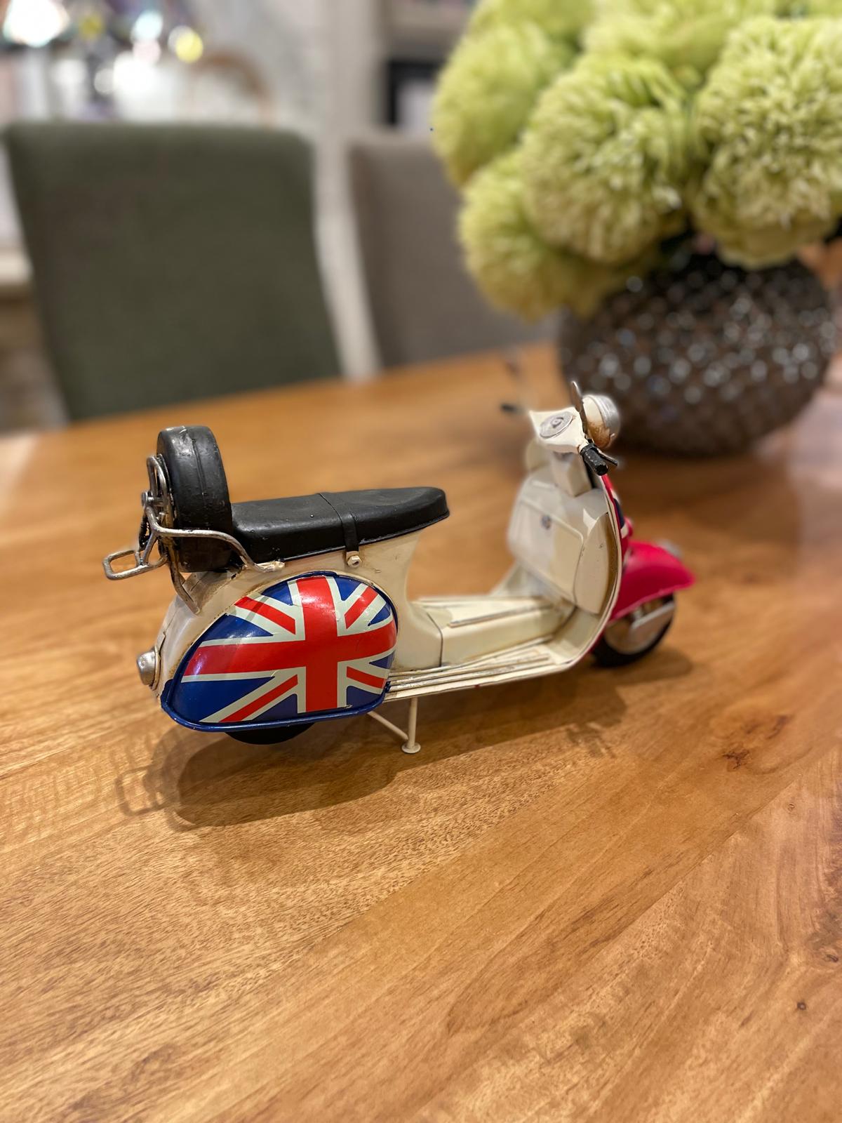 Large Red Union Jack Scooter Bike Ornament