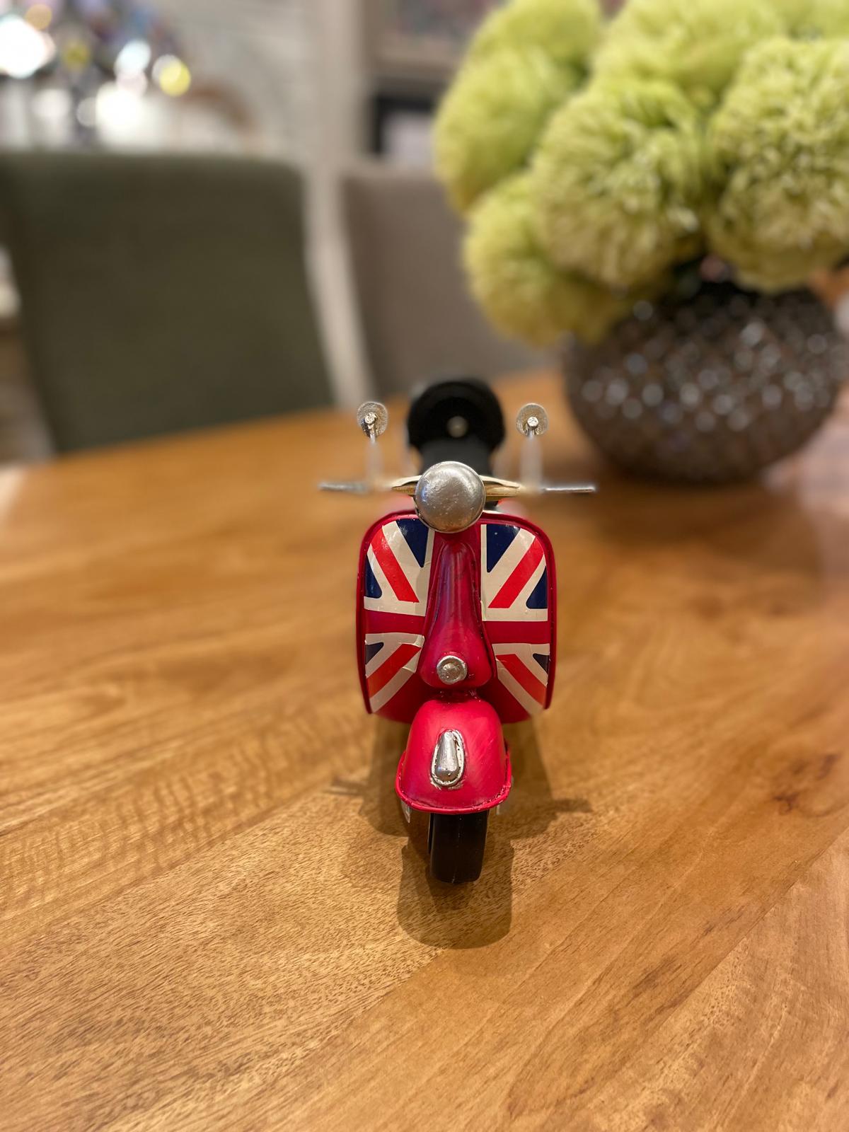 Large Red Union Jack Scooter Bike Ornament