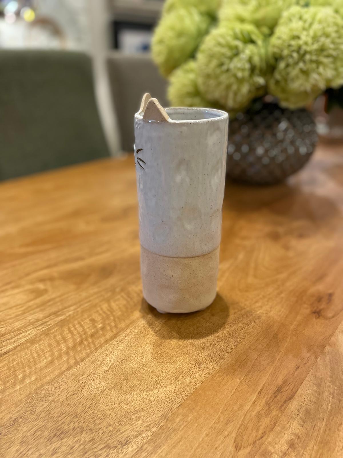 Ceramic Cat Vase