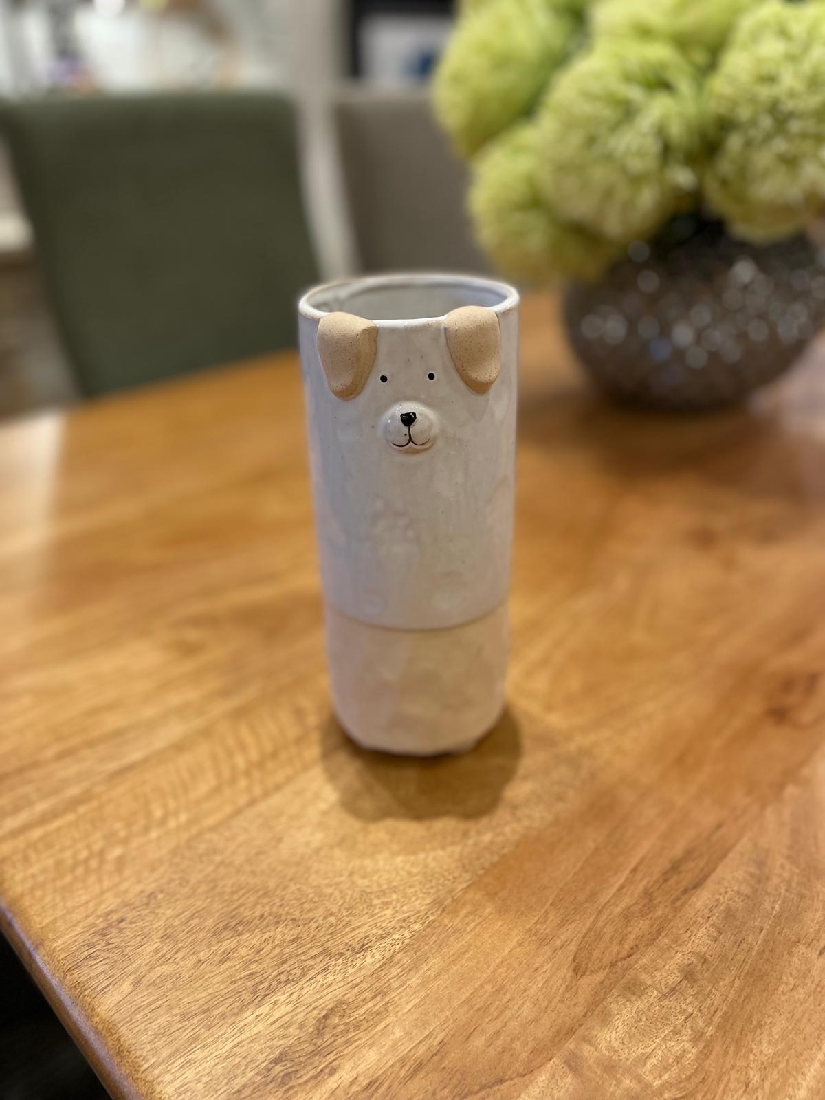 Ceramic Dog Vase